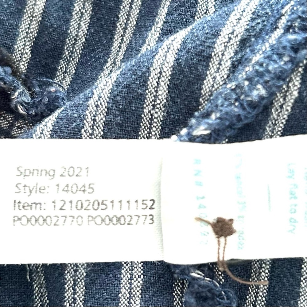 Marine Layer Allison Ankle Pant Stripe Trouser Euro Coastal Blue Size Medium - Picture 16 of 16